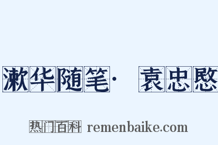 漱华随笔·袁忠愍是什么意思的图片